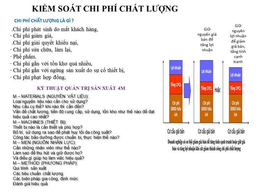 Cách nhận diện và phương pháp 4M để giảm chi phí chất lượng